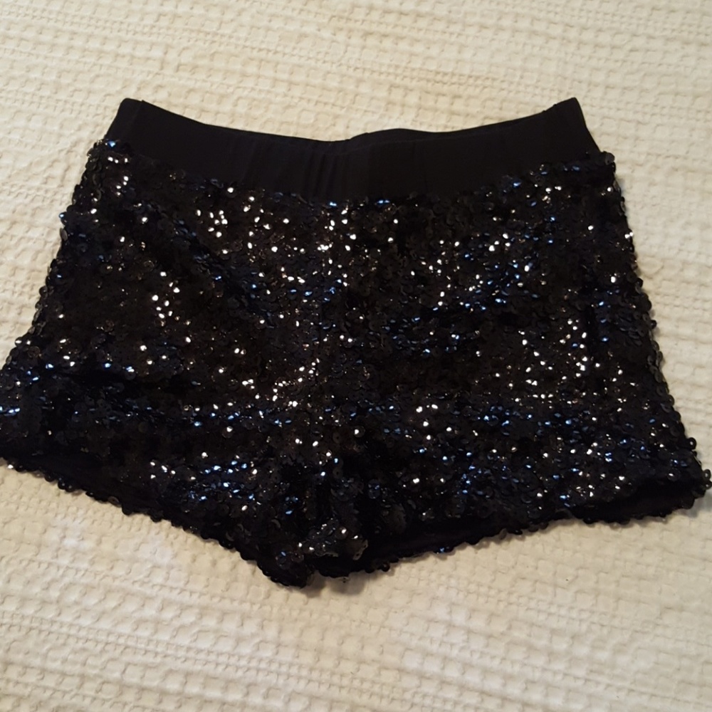 Small, black sequin shorts, new